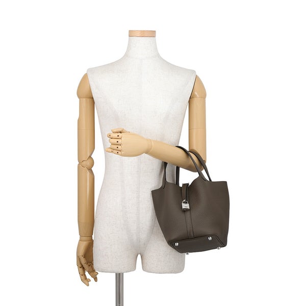 エルメス ハンドバッグ ピコタンロックPM ヴェールロデン/シルバー金具 トリヨンクレマンス G刻印 HERMES トートバッグ