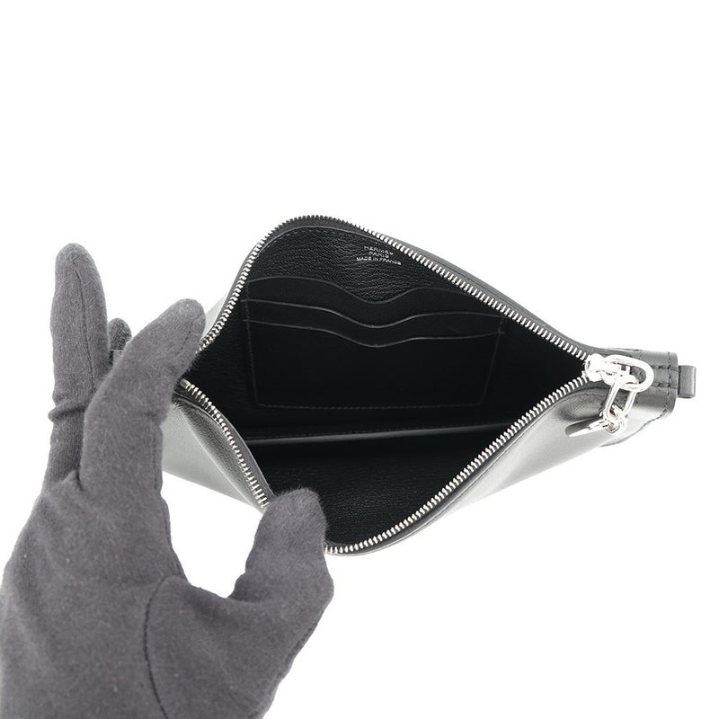 エルメス ショルダーバッグ ジップアンゴー シェーヌダンクル トゥーゴー ブラック/シルバー金具 エバーグレイン K刻印 黒