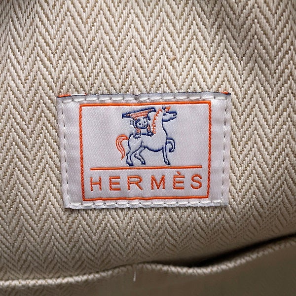 エルメス ポーチ ブリッド・ア・ブラックGM カブリオル ビスキュイ/シルバー金具 キャンバス HERMES