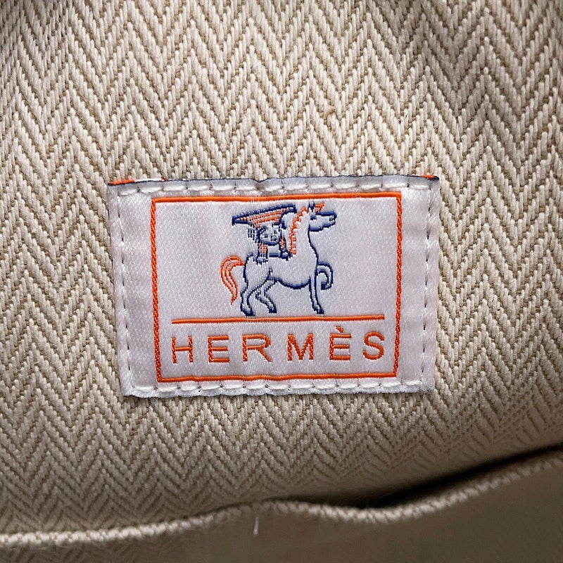 エルメス ポーチ ブリッド・ア・ブラックGM カブリオル ビスキュイ/シルバー金具 キャンバス HERMES