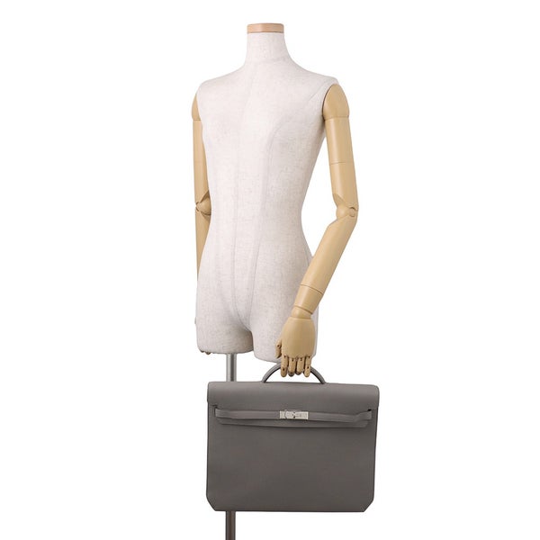 エルメス ケリーデペッシュ36 エタン/シルバー金具 トゴ W刻印 HERMES ビジネスバッグ