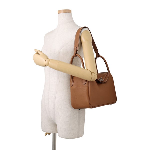 エルメス ハンドバッグ リンディ26  ゴールド/シルバー金具 トリヨンクレマンス G刻印 HERMES 2way ショルダーバッグ