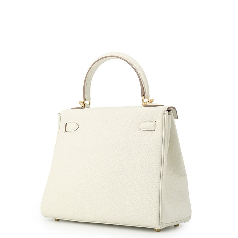 エルメス ハンドバッグ ケリー25 内縫い マッシュルーム/ゴールド金具 トゴ B刻印 HERMES Kelly 2wayバッグ