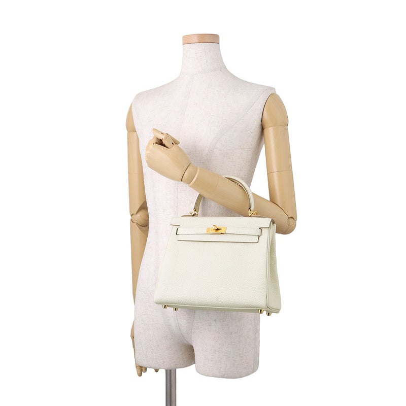 エルメス ハンドバッグ ケリー25 内縫い マッシュルーム/ゴールド金具 トゴ B刻印 HERMES Kelly 2wayバッグ