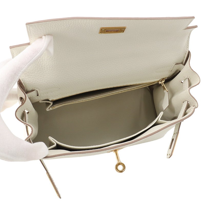 エルメス ハンドバッグ ケリー25 内縫い マッシュルーム/ゴールド金具 トゴ B刻印 HERMES Kelly 2wayバッグ