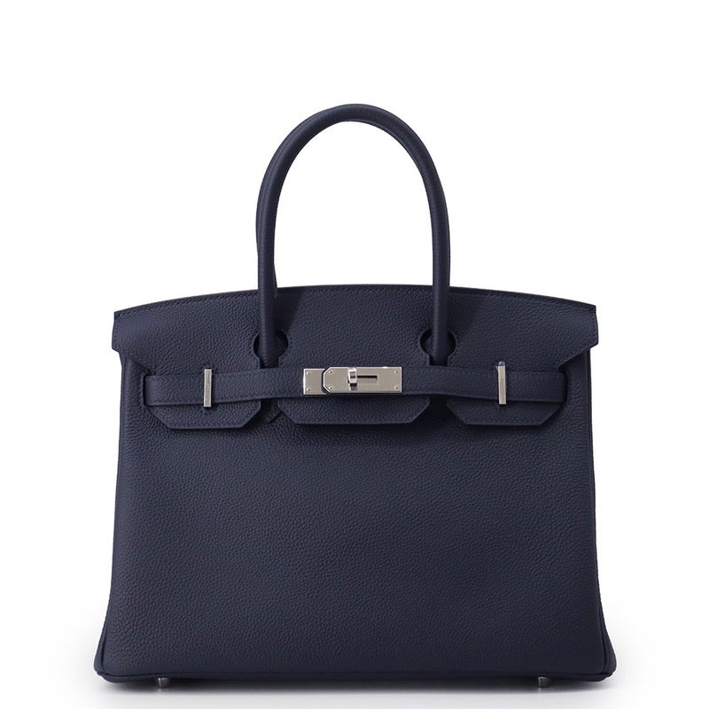エルメス バーキン30 ブルーニュイ/シルバー金具 トゴ K刻印 HERMES Birkin ハンドバッグ