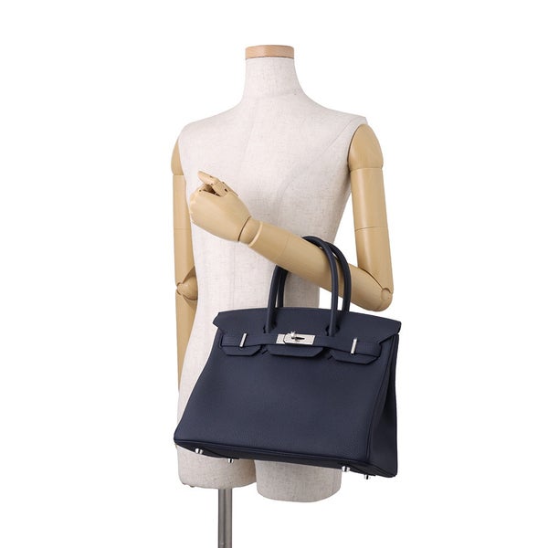 エルメス バーキン30 ブルーニュイ/シルバー金具 トゴ K刻印 HERMES Birkin ハンドバッグ
