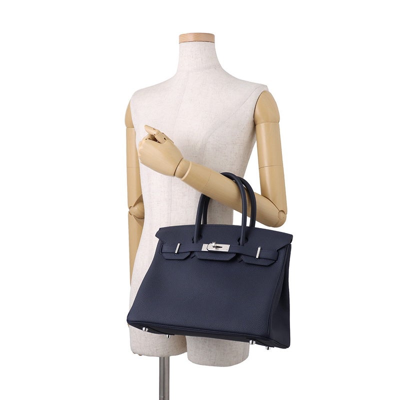 エルメス バーキン30 ブルーニュイ/シルバー金具 トゴ K刻印 HERMES Birkin ハンドバッグ