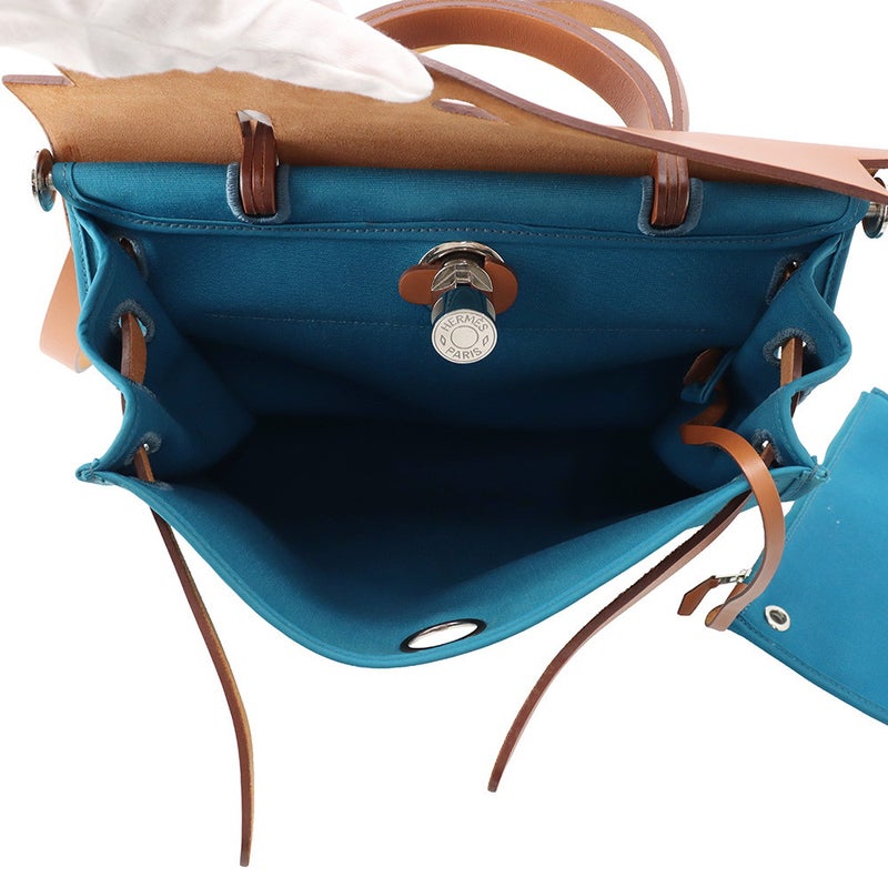 エルメス エールバッグジップPM ブルードガリス/フォーブ/シルバー金具 トワルオフィシエ/ヴァッシュハンター C刻印