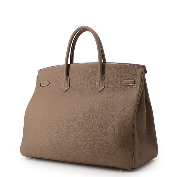 エルメス バーキン40 エトゥープ/シルバー金具 トゴ B刻印 HERMES Birkin ハンドバッグ