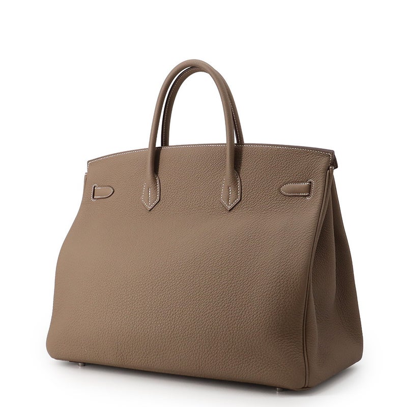 エルメス バーキン40 エトゥープ/シルバー金具 トゴ B刻印 HERMES Birkin ハンドバッグ