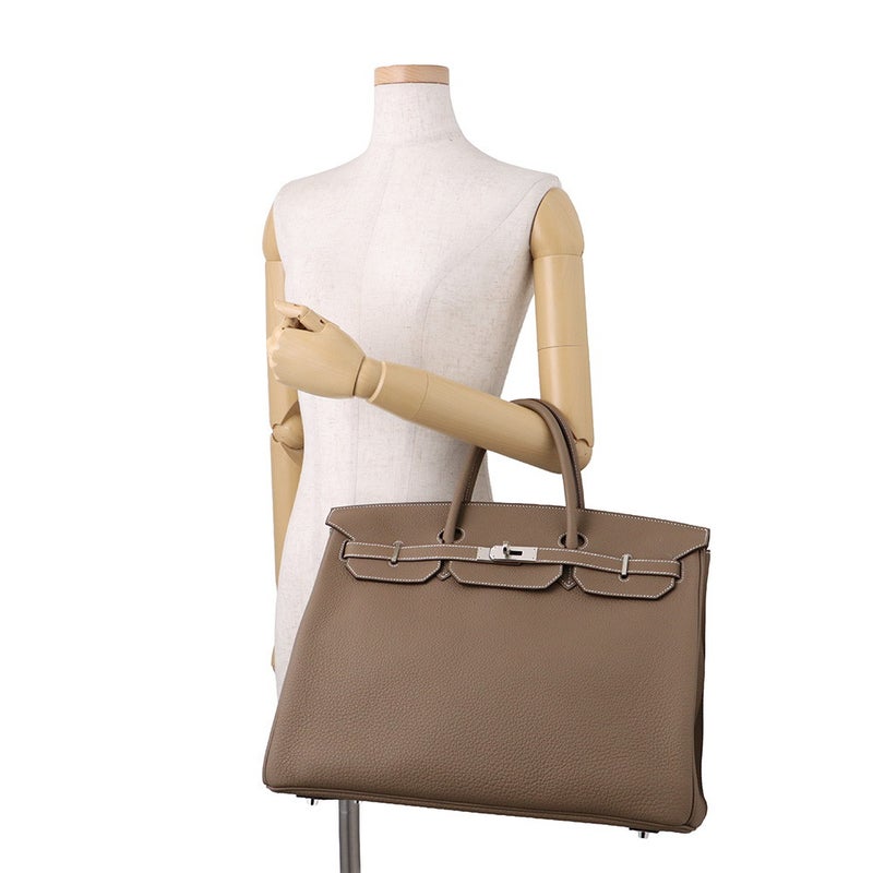 エルメス バーキン40 エトゥープ/シルバー金具 トゴ B刻印 HERMES Birkin ハンドバッグ