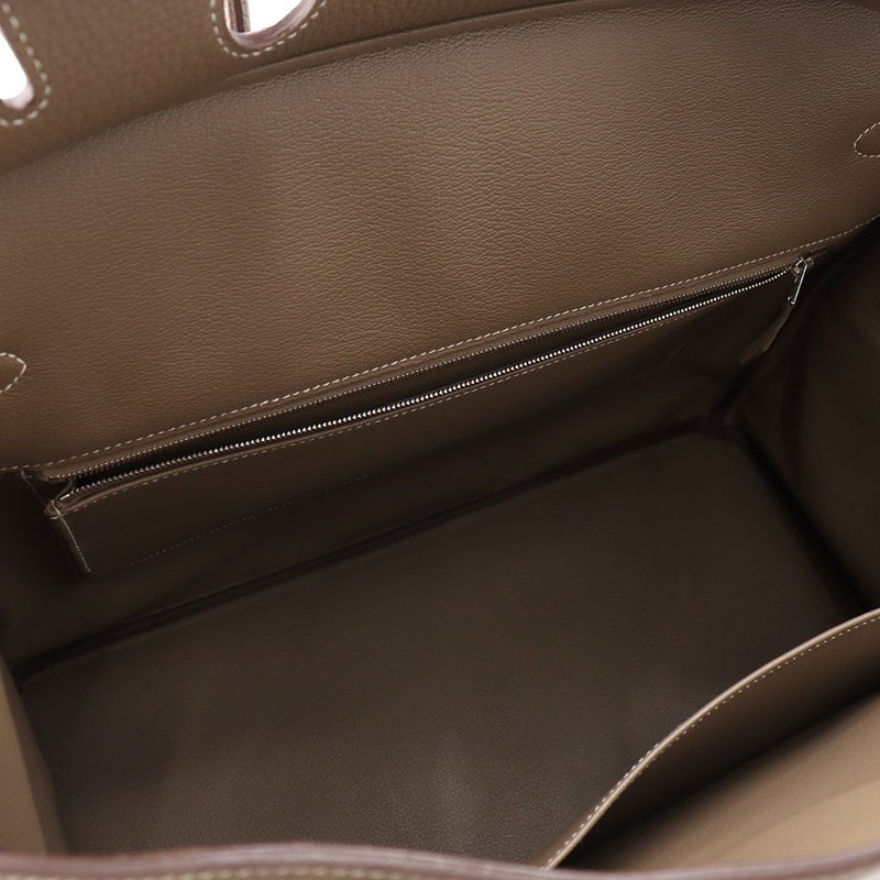 エルメス バーキン40 エトゥープ/シルバー金具 トゴ B刻印 HERMES Birkin ハンドバッグ