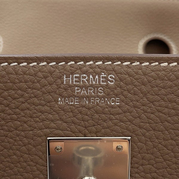 エルメス バーキン40 エトゥープ/シルバー金具 トゴ B刻印 HERMES Birkin ハンドバッグ