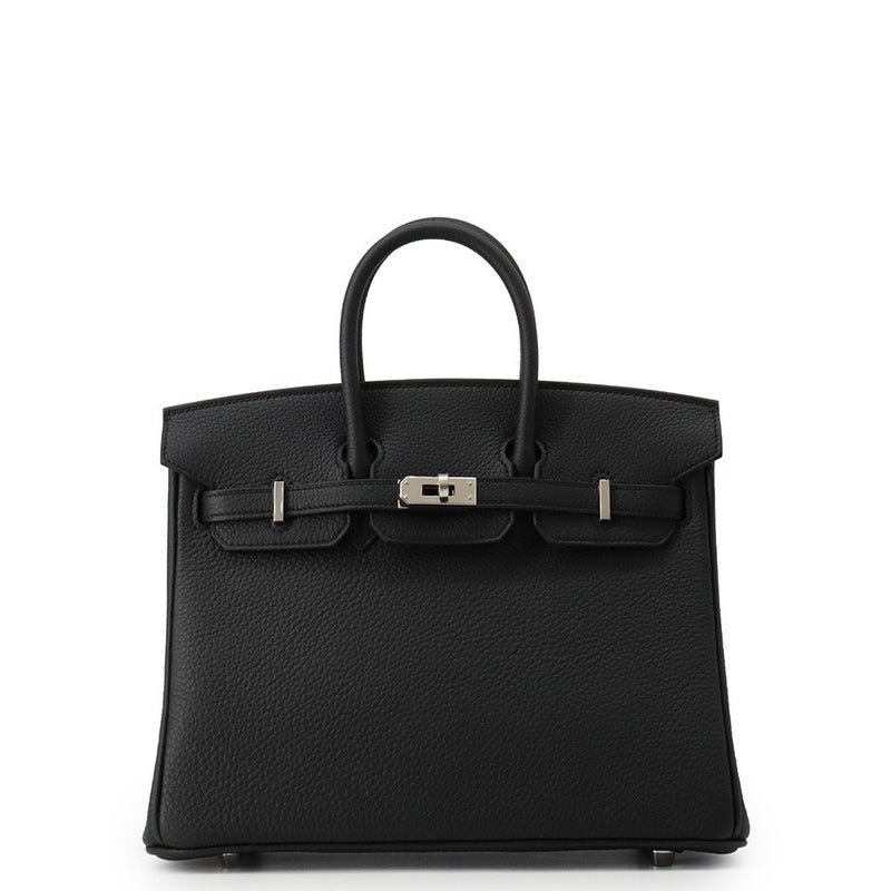 エルメス バーキン25 ブラック/シルバー金具 トゴ G刻印 HERMES Birkin ハンドバッグ 黒
