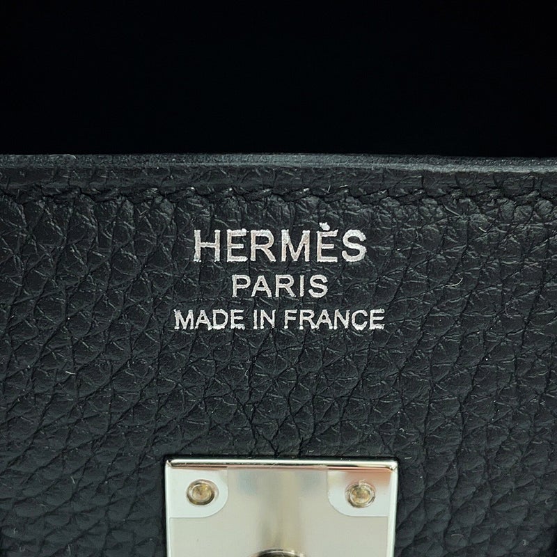 エルメス バーキン25 ブラック/シルバー金具 トゴ G刻印 HERMES Birkin ハンドバッグ 黒