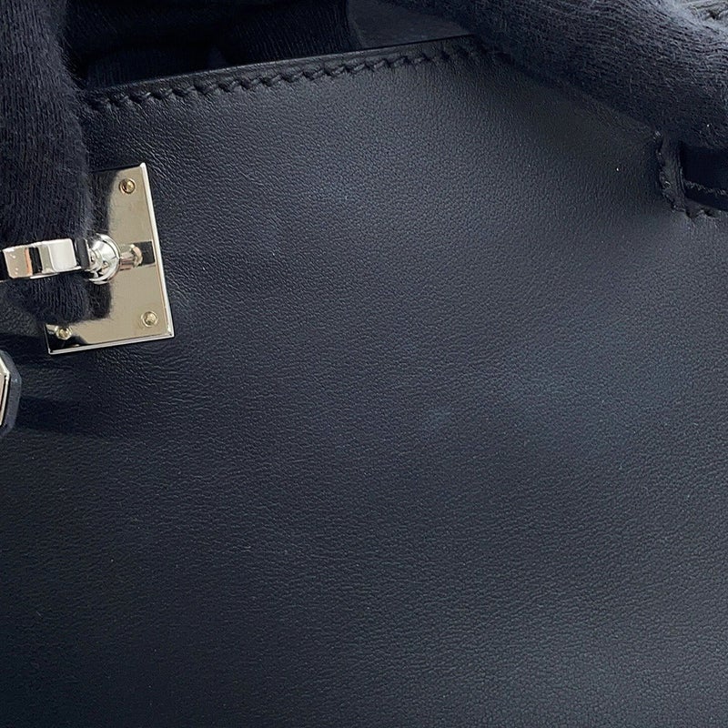 エルメス ハンドバッグ ポシェットケリー ブラック/シルバー金具 スイフト U刻印 HERMES 黒