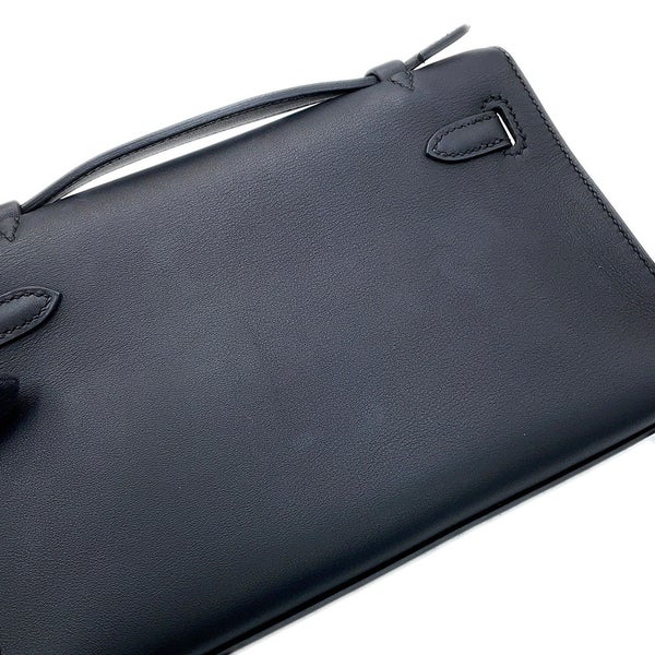 エルメス ハンドバッグ ポシェットケリー ブラック/シルバー金具 スイフト U刻印 HERMES 黒