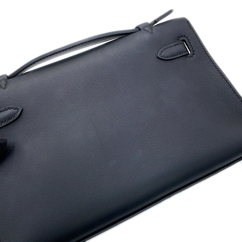 エルメス ハンドバッグ ポシェットケリー ブラック/シルバー金具 スイフト U刻印 HERMES 黒