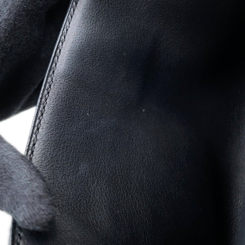 エルメス ハンドバッグ ポシェットケリー ブラック/シルバー金具 スイフト U刻印 HERMES 黒