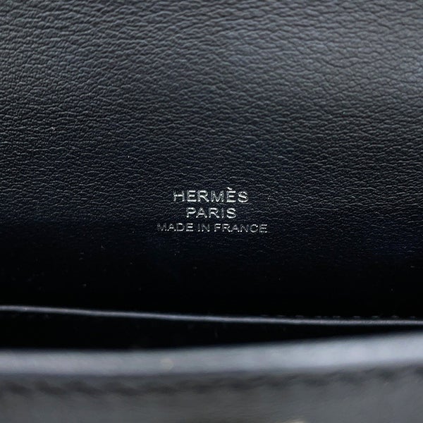 エルメス ハンドバッグ ポシェットケリー ブラック/シルバー金具 スイフト U刻印 HERMES 黒