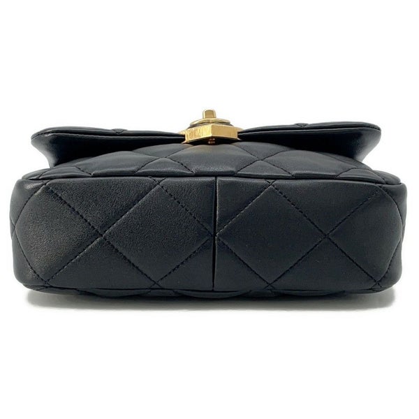 シャネル チェーンショルダーバッグ マトラッセ ココマーク ハートロック ラムスキン AS3979 CHANEL 黒