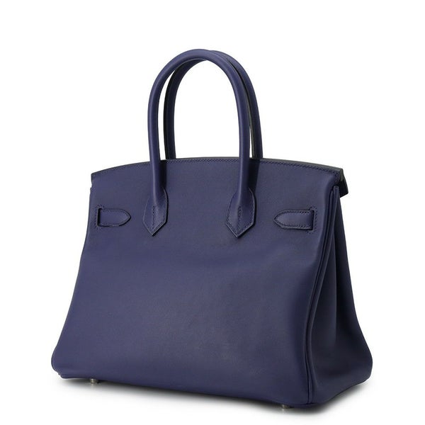 エルメス バーキン30 トレサージュ ブルーアンクル/ブルーデゥノール/ゴールド/シルバー金具 スイフト/エプソン D刻印