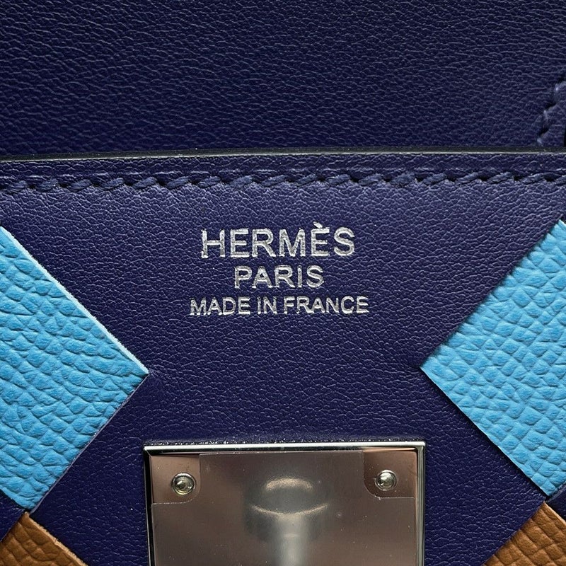 エルメス バーキン30 トレサージュ ブルーアンクル/ブルーデゥノール/ゴールド/シルバー金具 スイフト/エプソン D刻印