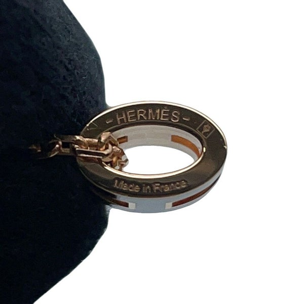エルメス ネックレス ミニ・ポップアッシュ ブラック/ピンクゴールド金具 HERMES アクセサリー 黒