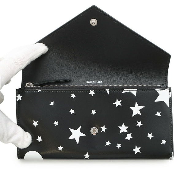 バレンシアガ 長財布 ペーパー スター プリント 499207 BALENCIAGA 黒