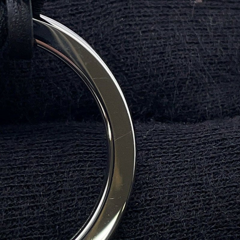 エルメス ネックレス クロシェット ブラック/シルバー金具 アリゲーターマット W刻印 アクセサリー 黒