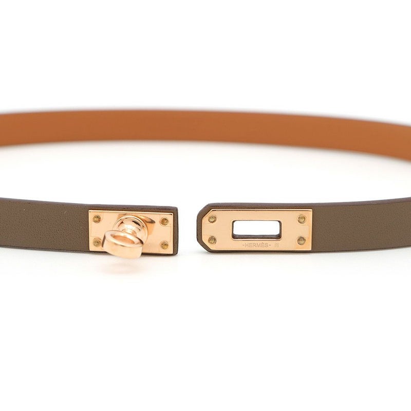 エルメス チョーカー ミニ・ケリー エトゥープ/ピンクゴールド金具 スイフト W刻印 HERMES