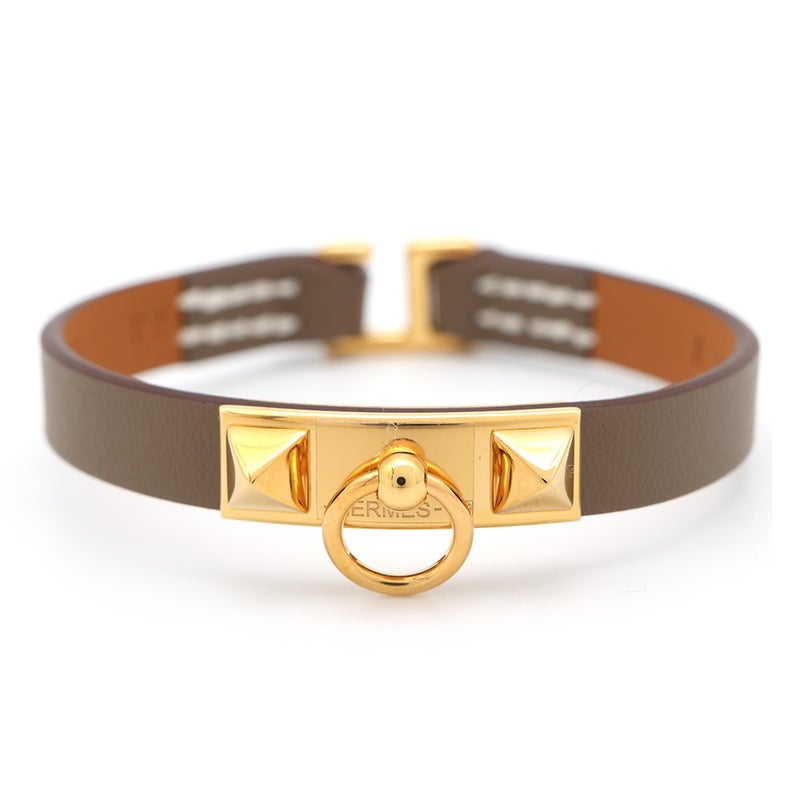 エルメス ブレスレット リヴァル ミニ エトゥープ/ゴールド金具 スイフト サイズT2 B刻印 HERMES