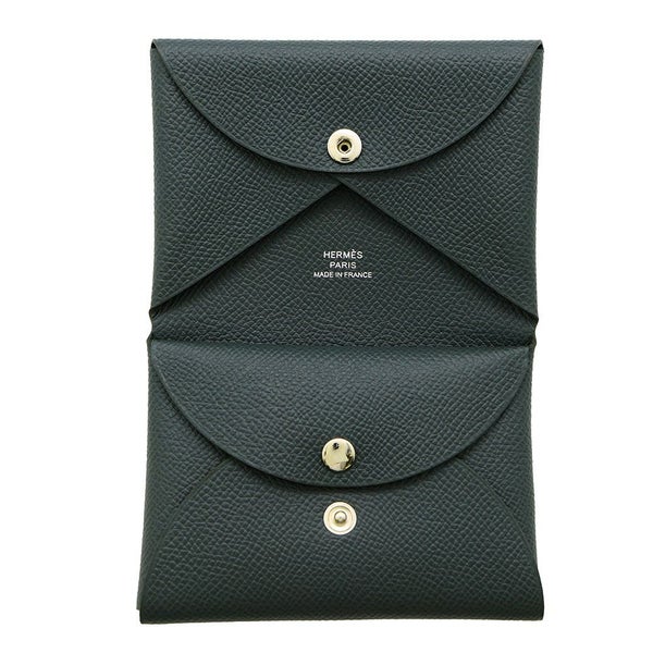 エルメス コインケース カルヴィ デュオ ヴェールマングローブ/シルバー金具 エプソン K刻印 財布