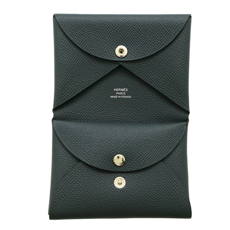 エルメス コインケース カルヴィ デュオ ヴェールマングローブ/シルバー金具 エプソン K刻印 財布