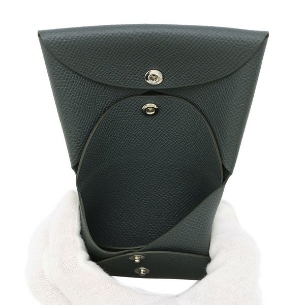 エルメス コインケース カルヴィ デュオ ヴェールマングローブ/シルバー金具 エプソン K刻印 財布