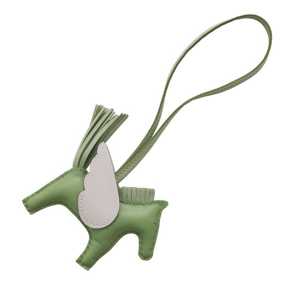 エルメス バッグチャーム ロデオPM ペガサス ヴェールユッカ/ヴェールクリケット/モーヴペール ラムスキン B刻印