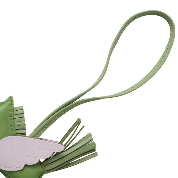 エルメス バッグチャーム ロデオPM ペガサス ヴェールユッカ/ヴェールクリケット/モーヴペール ラムスキン B刻印