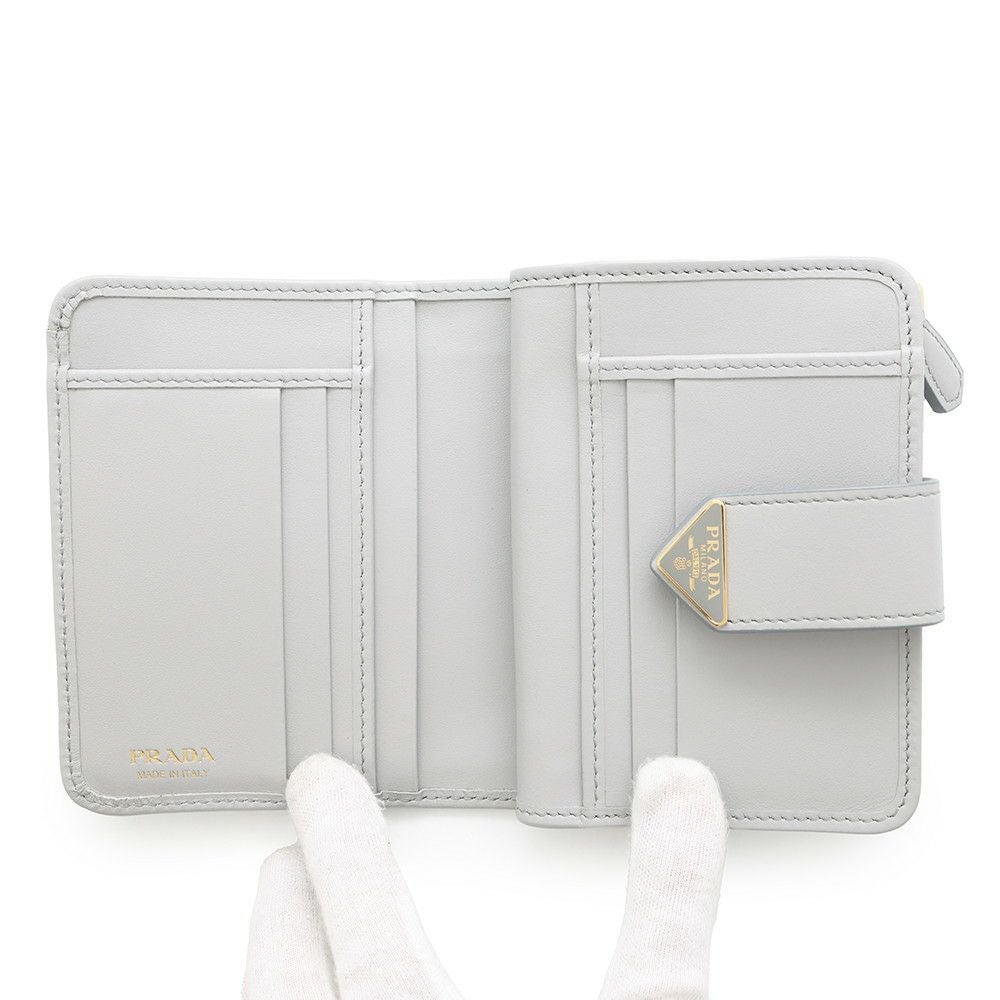 未使用品 PRADA プラダ 二つ折り財布 1ML018 ソフトカーフレザー BIANCO （ホワイト） レディース PRADA（プラダ） 二つ折り財布 1ML018 2CNP レディース レザー ミニ