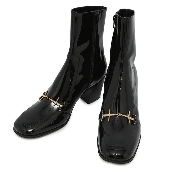 サンローランパリ ブーツ パテントレザー メンズサイズ41 709468 SAINT LAURENT PARIS 靴 黒