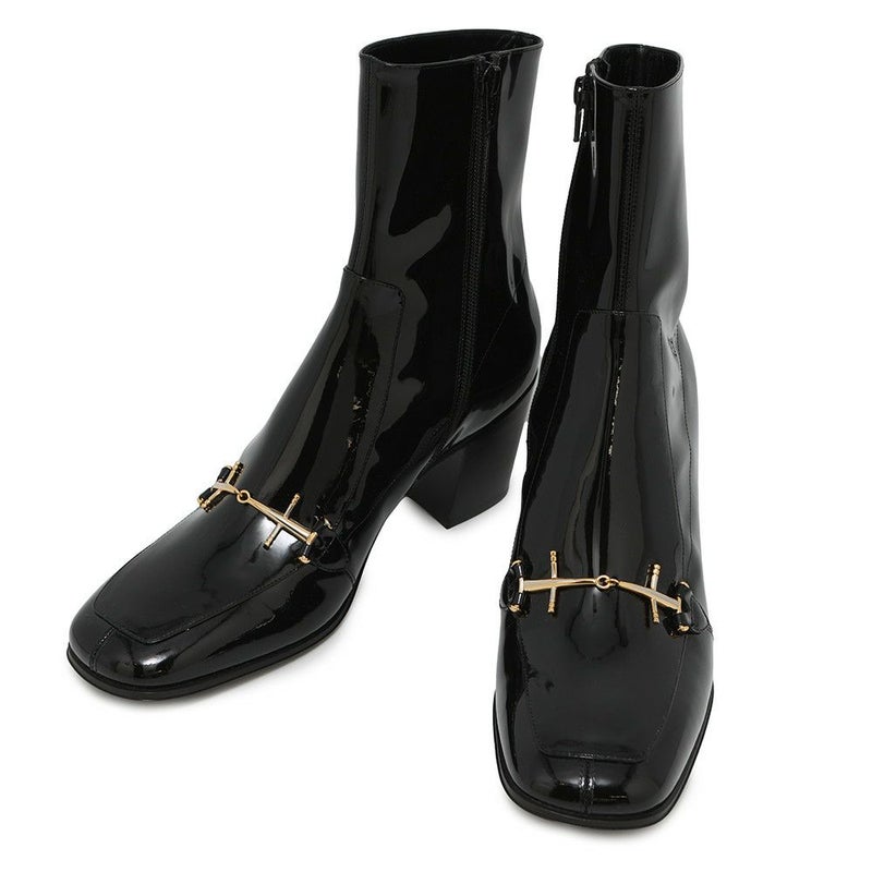 サンローランパリ ブーツ パテントレザー メンズサイズ41 709468 SAINT LAURENT PARIS 靴 黒