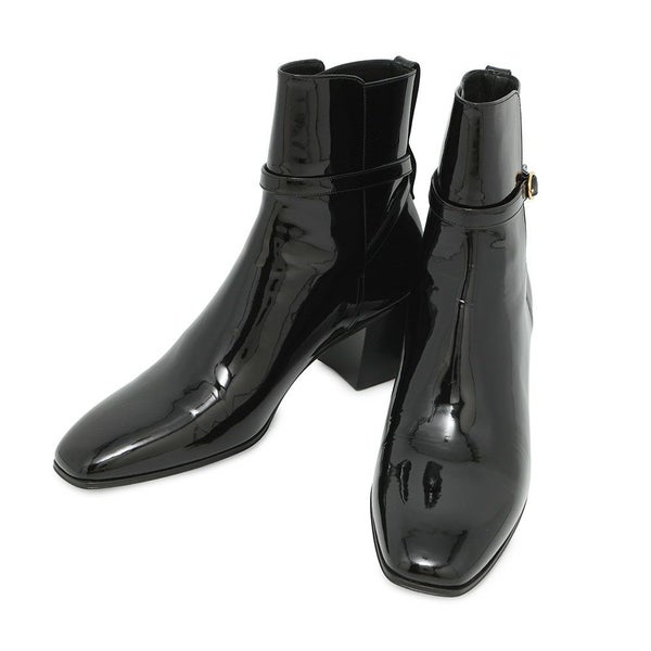 サンローランパリ ブーツ テリー ヒール アンクル メンズサイズ41 709447 SAINT LAURENT PARIS 靴 黒