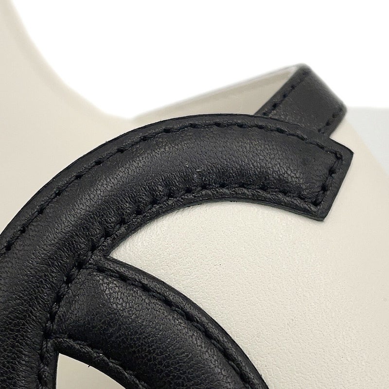 シャネル サンダル ココマーク ミュール ラムスキン レディースサイズ38C G47260 CHANEL 靴 黒 白