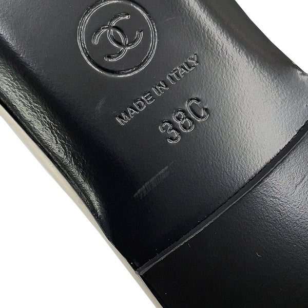 シャネル サンダル ココマーク ミュール ラムスキン レディースサイズ38C G47260 CHANEL 靴 黒 白