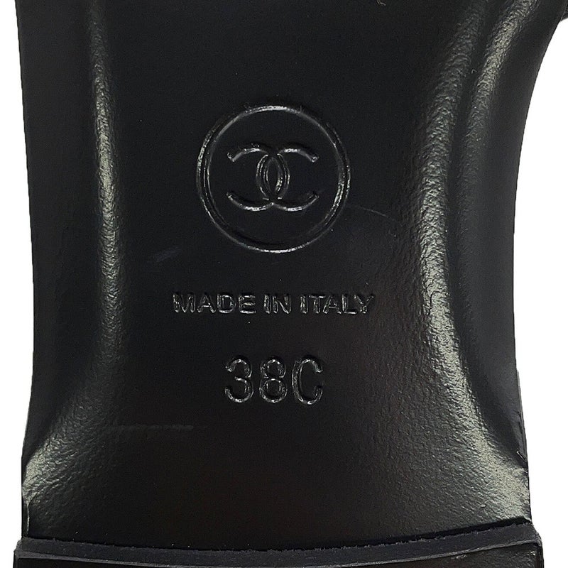 シャネル サンダル ココマーク ミュール ラムスキン レディースサイズ38C G47260 CHANEL 靴 黒 白