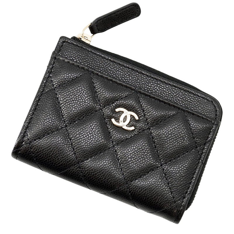 シャネル コインケース マトラッセ ココマーク キャビアスキン AP4893 CHANEL 財布 黒