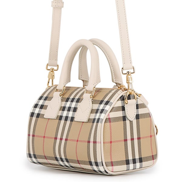 バーバリー ハンドバッグ ミニ チェック ボウリングバッグ PVC/カーフレザー 81251071 BURBERRY 2way