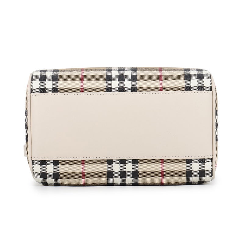 バーバリー ハンドバッグ ミニ チェック ボウリングバッグ PVC/カーフレザー 81251071 BURBERRY 2way