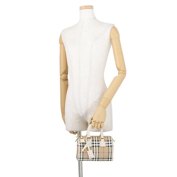 バーバリー ハンドバッグ ミニ チェック ボウリングバッグ PVC/カーフレザー 81251071 BURBERRY 2way
