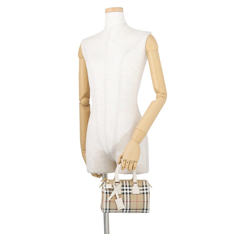 バーバリー ハンドバッグ ミニ チェック ボウリングバッグ PVC/カーフレザー 81251071 BURBERRY 2way